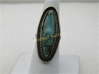Sterling Southwestern Faux Turquoise Ring, Sz. 8.