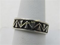 Vintage Sterling Silver Southwestern Band Ring, Sz