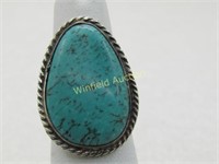 Sterling Silver Southwestern Dyed Turquoise Ring,