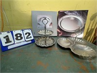 Silverplate trays and dishes