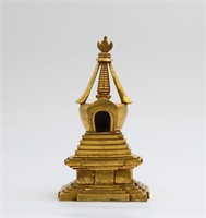 Gilt Bronze Buddhist Stupa Shrine – chorten