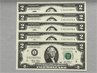 Sequential 2 Dollar Bills