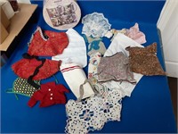 Vintage Doll Clothes, Doilies & Hair Pin