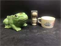 1930's Ceramic Frog for the kitchen, a Shaving