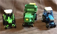 Toy tractors 3 total,  John Deere, 2 Ford