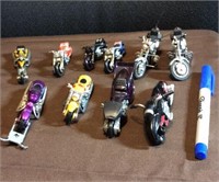 8 die cast Motorcycles and 2 Plastic With Rubber