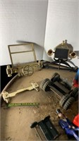 Misc truck / tractor parts with older tin bear and