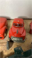 Misc old tin toy truck parts