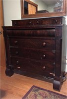 Antique Empire 6 drawer dresser, two top drawers,