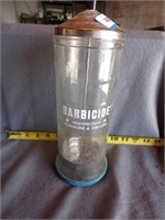 OLD GLASS BARBICIDE CONTAINER