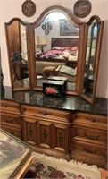 Large marble top dresser, by unique furniture,