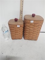 2 longaber baskets with apple lids & protectors