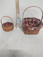 2 baskets both with liners one with protector