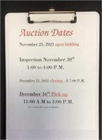 Auction date and times