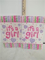 New small Its a girl garden flags