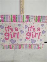 New small its a girl garden flags