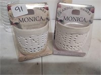 New tea light candle holders say Monica