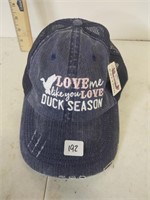 New Hat "love me like duck season"