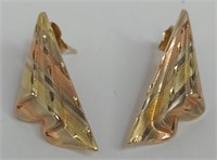(WW) 14K Yellow Gold Earrings, total weight