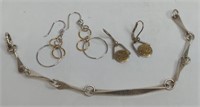 (XX) Sterling Silver Earrings & Bracelet
