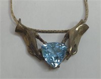(XX) Unique Sterling Silver Hand Pendant Necklace
