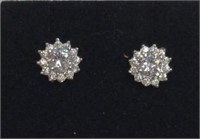 (XX) Sterling Silver CZ Stud Earrings