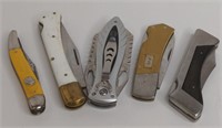 (Aw) Five Vintage Large Pocket Knives