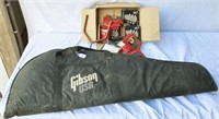 Guitar case, stand and guitar strings