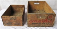 2 wooden advertising boxes