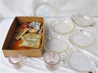 Pie pans, measuring cups, cookie cutters