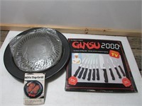 Stove top grill and knife set