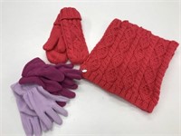 New Winter Gloves Mitts & Neck Warmer