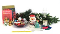 Group lot of Christmas items including