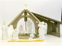 Avon Nativity set; 1988; Wood & Ceramic