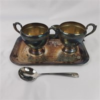 S.P. Creamer and Sugar Set with Tray