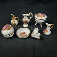 7 x Limoges Porcelain Miniatures