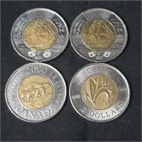 4 x Canadian Toonies - 1812 - Knowledge