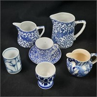 7 x Blue Ceramic Pieces