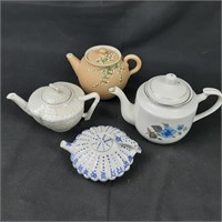 4 x Ceramic and Stoneware Tea Pots