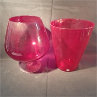 Large Swedish Snifter and Vase