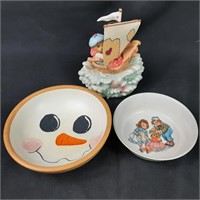 Child's Music Box and Bowls