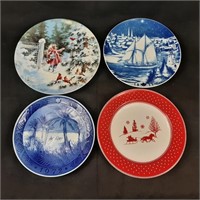 Four Decorative Christmas Plates