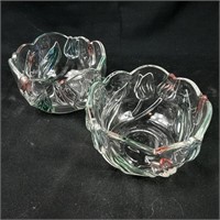 2 x Coloured Glass Bowls