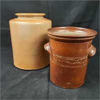 2 x Antique Stoneware Crocks
