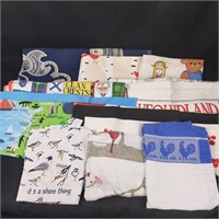 8 x Graphic Tea Towels & Table Cloths