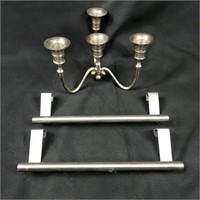 Stainless Candelabra and Hanging Bars
