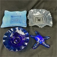 Blue Dishes and Glass Starfish