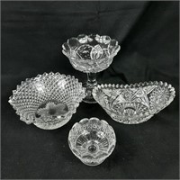4 x Cut Glass Candy Dishes and Bowls