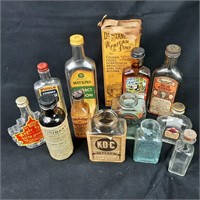 12 x Vintage Glass Bottles