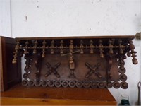 Ornate large wooden shelf 33"W x 8"D x 13"T